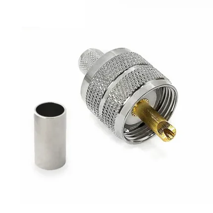 UHF male 7 crimp (Папа, Штырь, Вилка, Штекер, Plug), високочастотний штировий роз'єм з обтискною втулкою (внутрішній діаметр Ø 5,9 мм) для кабелю RG-223, LMR 240, SLR 240 (під обтискання та пайку)