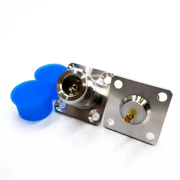 N Type female flange (Мама, Гнездо, Розетка, Jack), високочастотний роз'єм PL259, SO-239 гніздо приладовий фланець 25,4мм/25,4мм (кріплення на 4 отвори під гвинти)