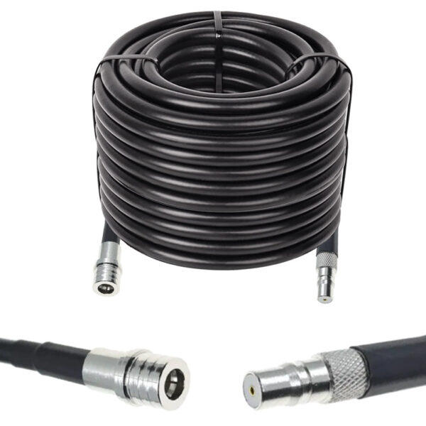 Готова кабельна збірка QMA male або QMA female, з використанням ВЧ кабеля RG-213U, довжиною 30 метрів