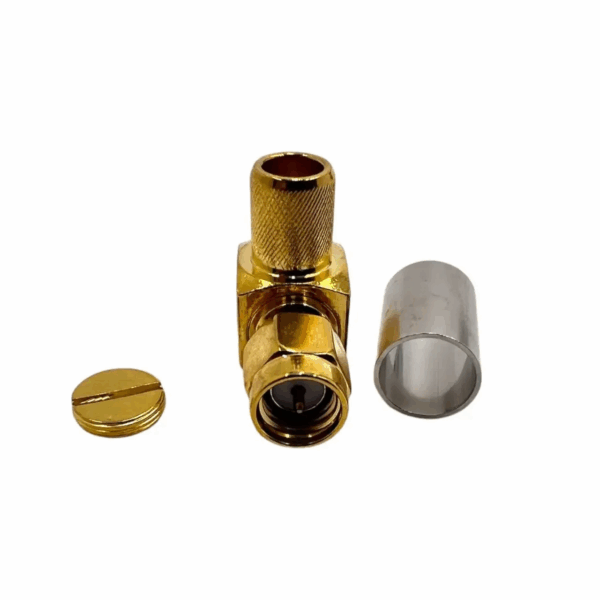 Високочастотний штировий роз'єм SMA male 7 crimp 90° (під обтискання кутовий 90°)