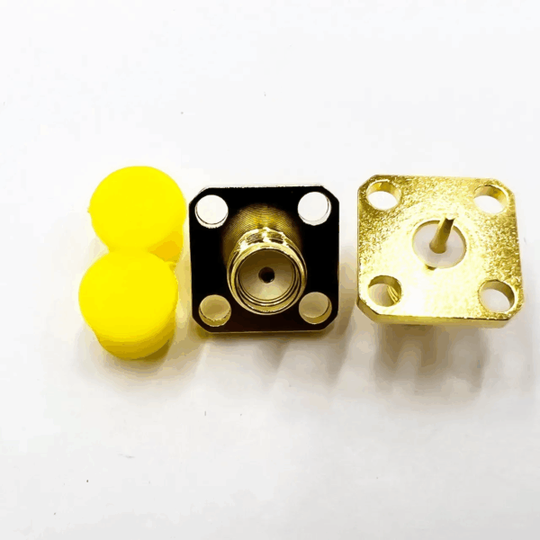 Високочастотний штировий роз'єм SMA female flange (кріплення на 4 отвори під гвинти та пайку)