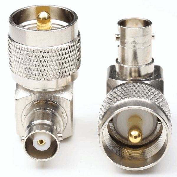 UHF male — BNC female 90° ВЧ перехідник (конектор 90° "мама" - "папа")